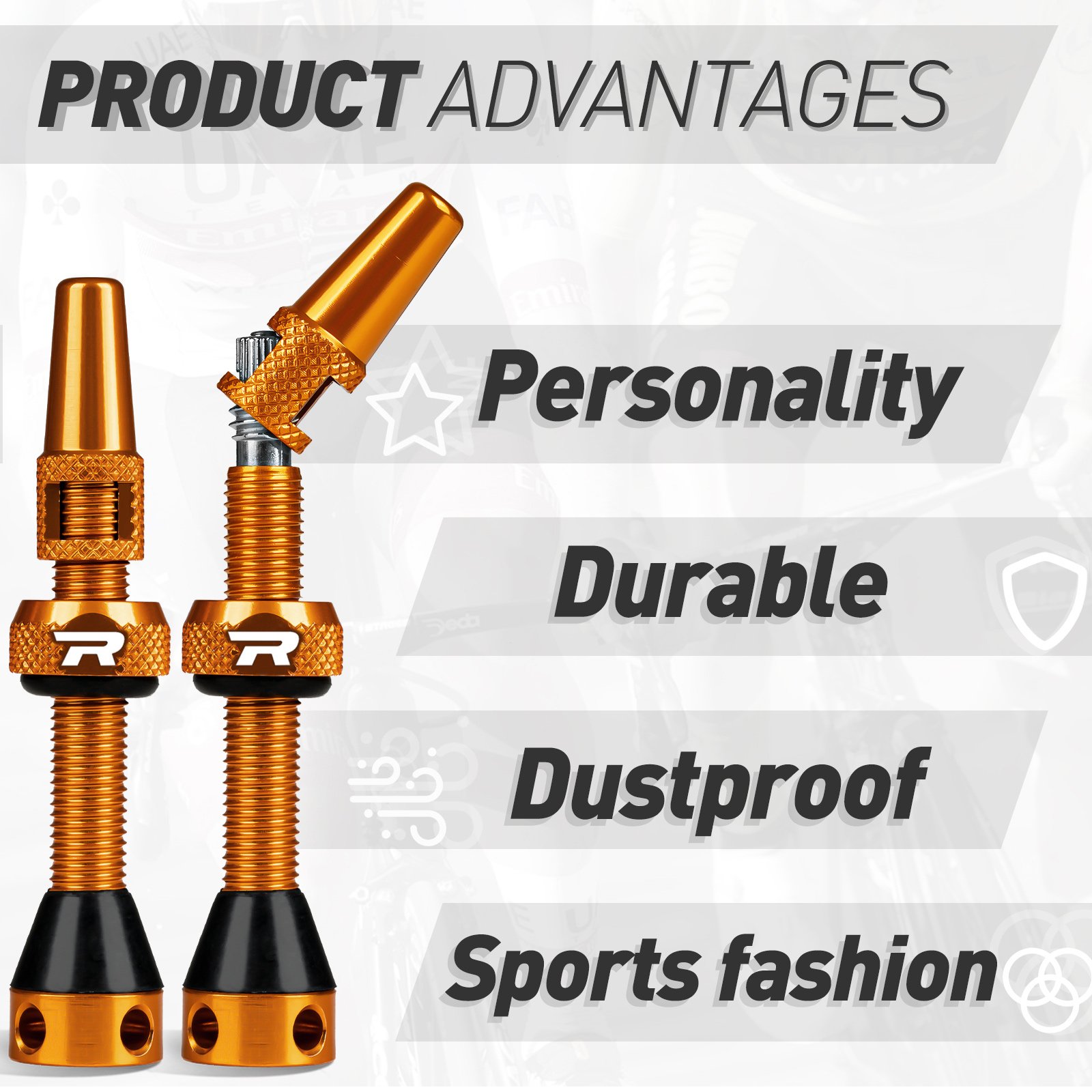 Roadup Tubeless Valve Stem Orange - 图片 2
