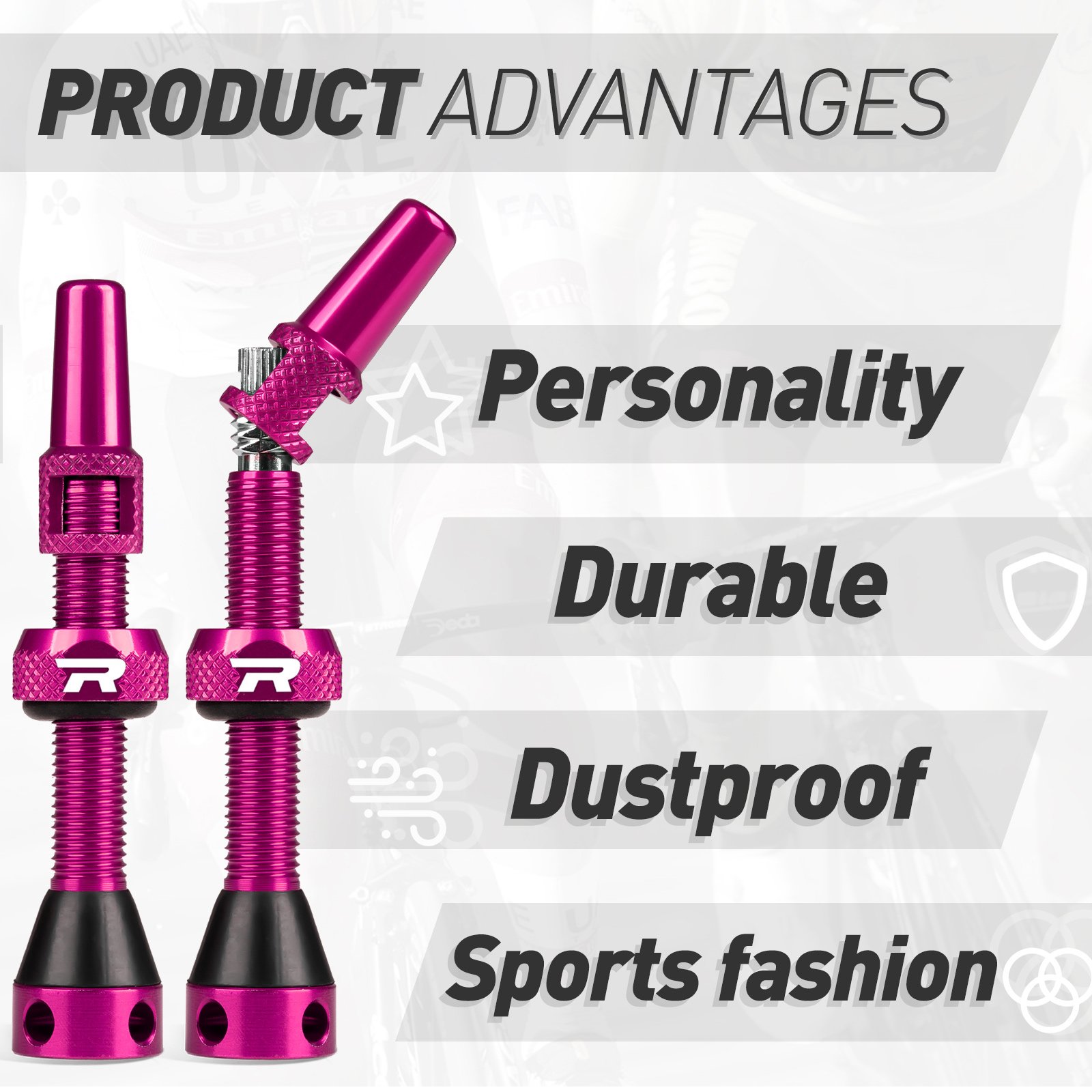 Roadup Tubeless Valve Stem Pink - 图片 3