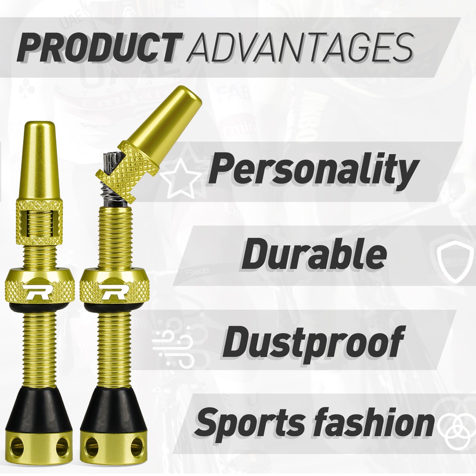 Roadup Tubeless Valve Stem Lemon - 图片 3