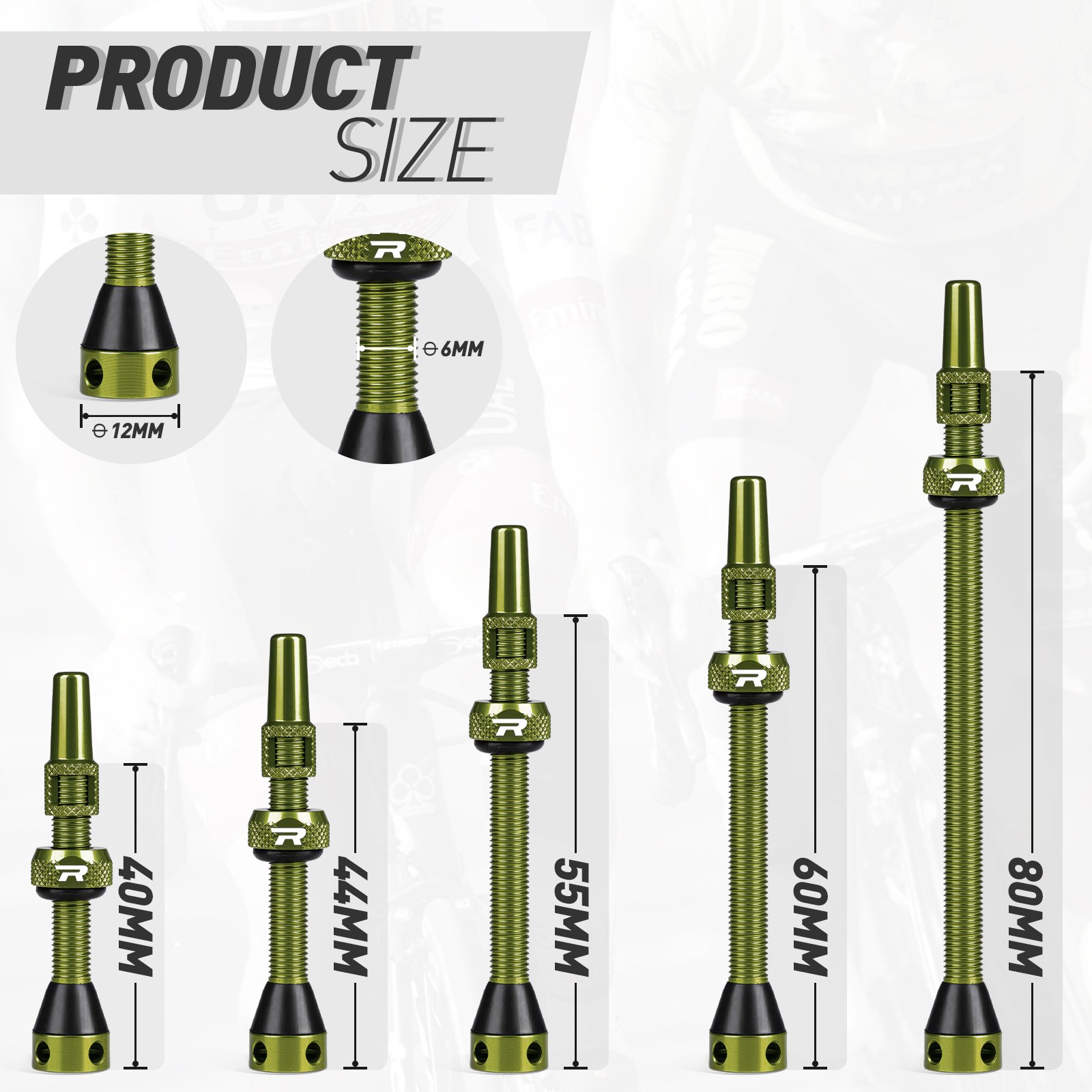 Roadup Tubeless Valve Stem Green - 图片 4