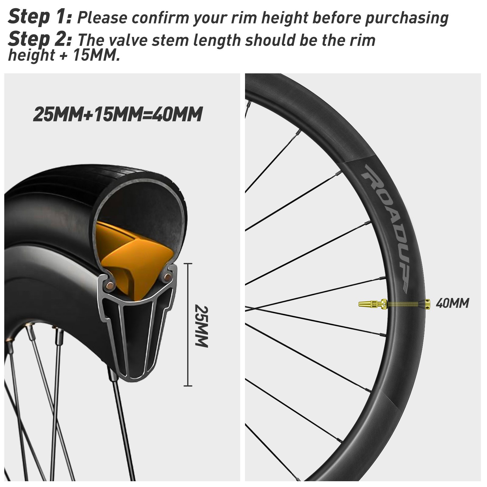 Roadup Tubeless Valve Stem Lemon - 图片 5